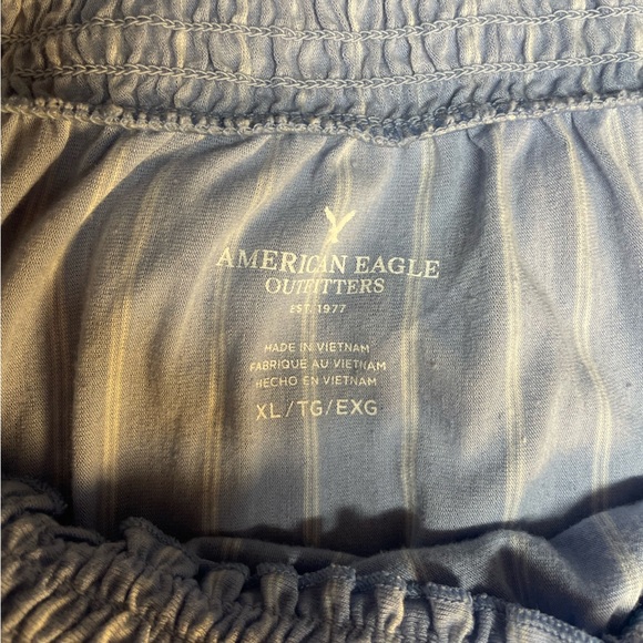 American Eagle Light Blue and white stripe Off-Shoulder Top, size XL - Picture 2 of 5